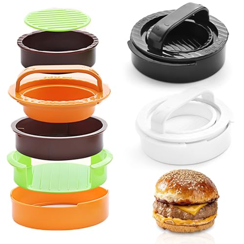 Eiflayn Burgerpresse,3 Burger Fleischpresse 4 in 1 Set Burger Pattie Presse,Burger Pattie Presse für Beste Hamburger,Gefüllte Burgerpresse,Geeignet für die Zubereitung Aller Arten von Hackbraten von Eiflayn