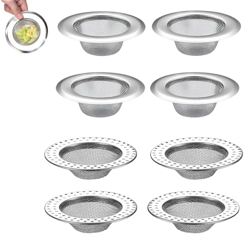 Eiflayn Sieb für Spülbecken,4 Stück Abflusssieb Küchenspüle+4 Stück Abflusssieb Dusche,Haarsieb Waschbecken Spülbeckensieb,Abflusssieb Edelstahl Rostfrei,Geeignet für Küche,Bad, Badewanne Eiflayn Sieb für Spülbecken,4 Stück Abflusssieb Küchenspüle+4 Stück Abflusssieb Dusche,Haarsieb Waschbecken Spülbeckensieb,Abflusssieb Edelstahl Rostfrei,Geeignet für Küche,Bad, Badewanne von Eiflayn