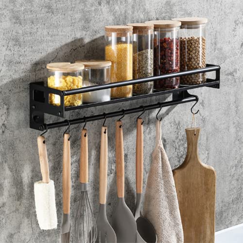 EigPluy Hakenleiste für Küchenutensilien, Klebstoff/Bohren 2 Wege installieren Küche Hakenleiste mit 8 Haken,40cm Wandmontiertes Küchenutensilien-Organizer-Rack EigPluy Hakenleiste für Küchenutensilien, Klebstoff/Bohren 2 Wege installieren Küche Hakenleiste mit 8 Haken,40cm Wandmontiertes Küchenutensilien-Organizer-Rack von EigPluy