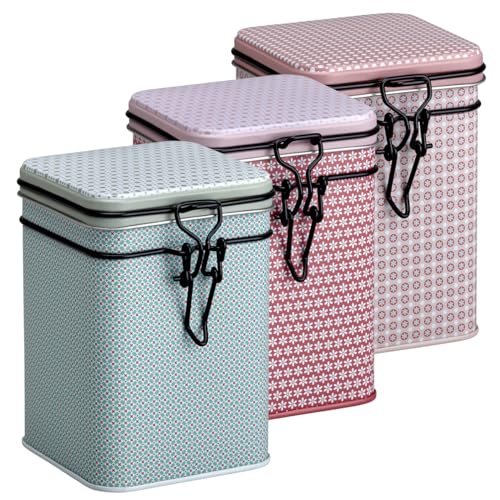 3er Set Teedosen, Vorratsdosen BELLA, rosa + blau + rot, für je 150 g, Eigenart 3er Set Teedosen, Vorratsdosen BELLA, rosa + blau + rot, für je 150 g, Eigenart von Eigenart