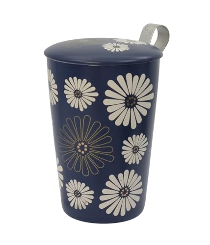 Eigenart Teaeve Amami doppelwandiger Becher aus Porzellan mit Deckel und Edelstahlsieb, BPA frei, 350ml, 80062 von Eigenart