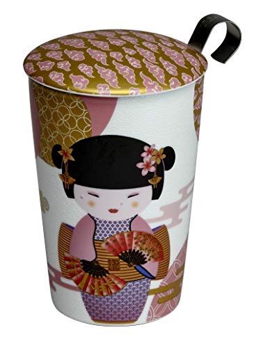 Eigenart TEAEVE Geisha Teekanne aus Porzellan, Rosa, 350 ml, mit Edelstahlsieb und Deckel von Eigenart