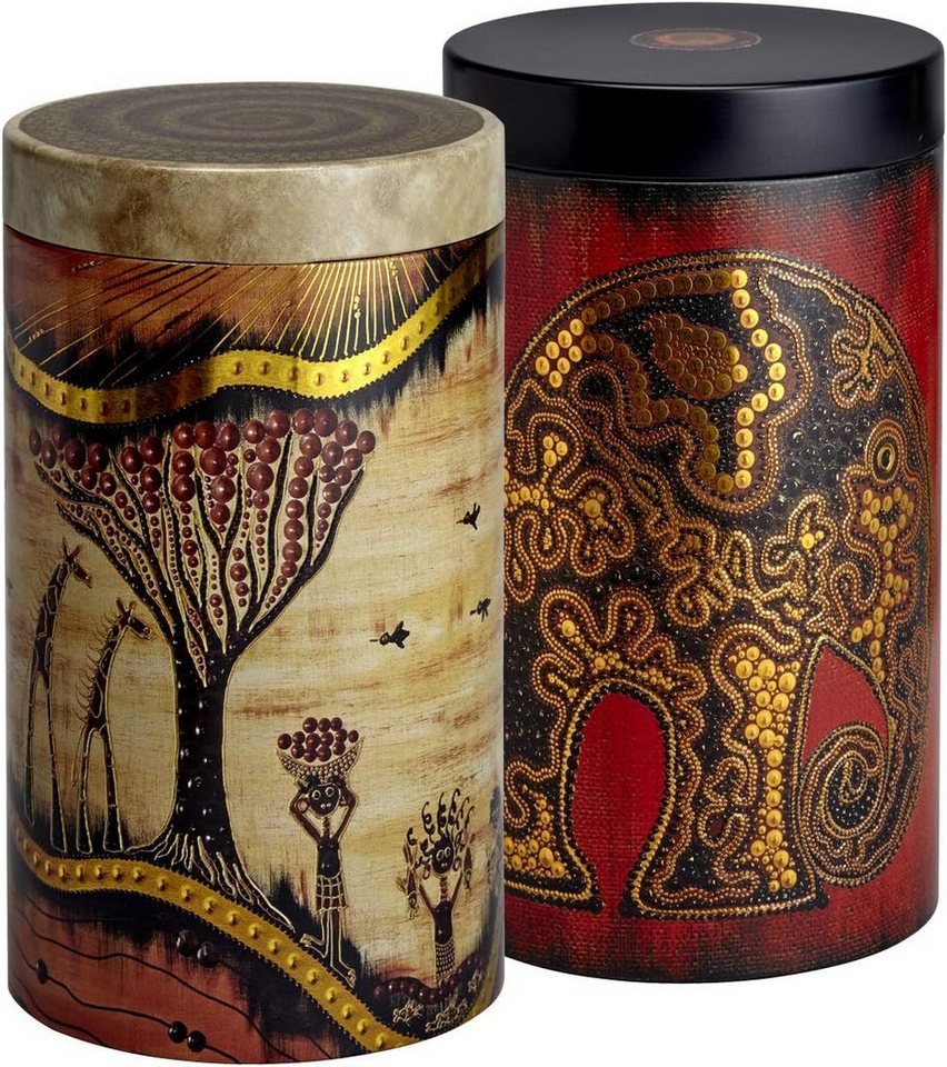 Eigenart Teedose Eigenart Teedose Afrika, Kaffeedose, Vorratsdose 500g 2er Set Metall von Eigenart