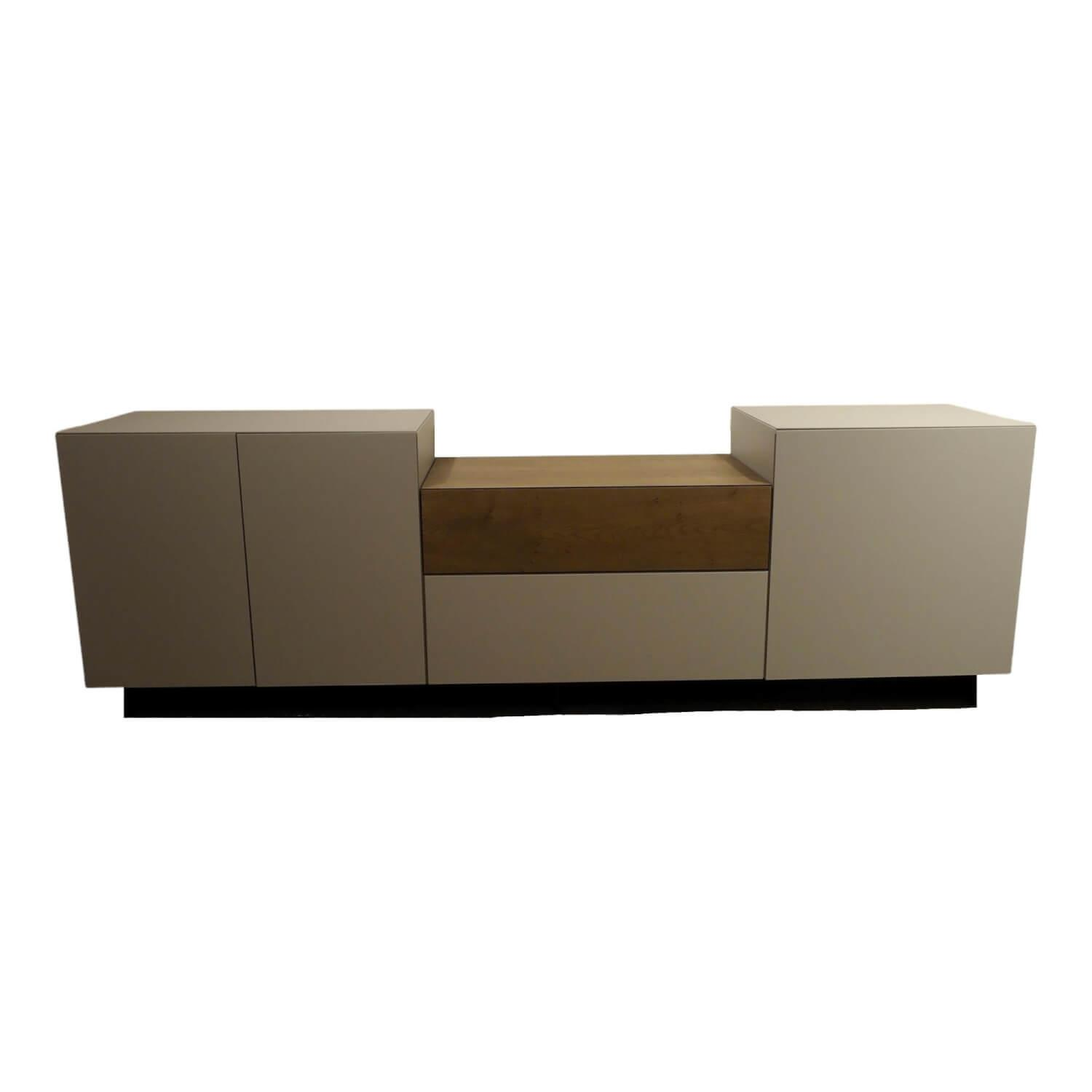 Sideboard Pure Lack Kopenhagen Grau Matt Schubaldenaufsatz MDF Schwarz Eiche Ver... von Vifian