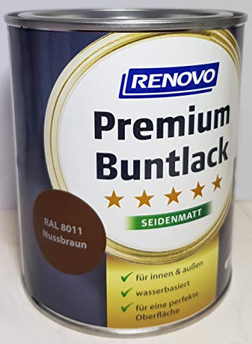 0.75 Liter RENOVO Premium Buntlack seidenmatt, RAL 8011 Nussbraun 0.75 Liter RENOVO Premium Buntlack seidenmatt, RAL 8011 Nussbraun von Eigenmarke