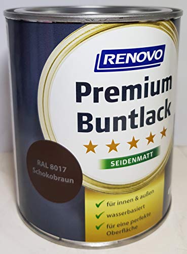 0.75 Liter RENOVO Premium Buntlack seidenmatt, RAL 8017 Schokobraun von Eigenmarke