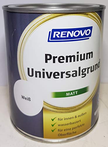 0.75 Liter RENOVO Premium Buntlack seidenmatt, Universalgrund Weiss 0.75 Liter RENOVO Premium Buntlack seidenmatt, Universalgrund Weiss von Eigenmarke