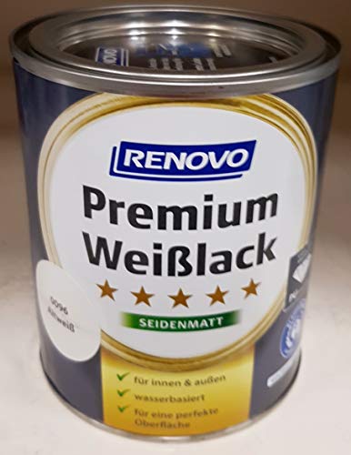 0.75 Liter RENOVO Premium Weisslack Altweiss seidenmatt von Eigenmarke