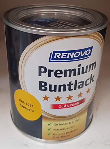 125 ml RENOVO Premium Buntlack glaenzend, 1021 rapsgelb von Eigenmarke