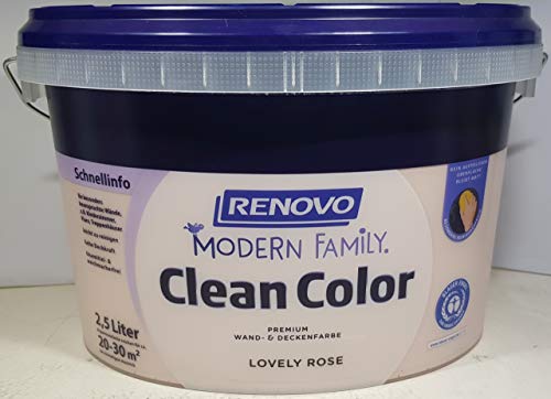 2,5 Liter RENOVO CleanColor, "Lovely Rose", matt, Premium-Wand-und Deckenfarbe, modern family. von Eigenmarke