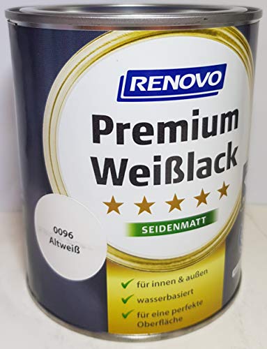 2,5 Liter RENOVO Premium Buntlack seidenmatt, RAL 0096 Altweiss von Eigenmarke