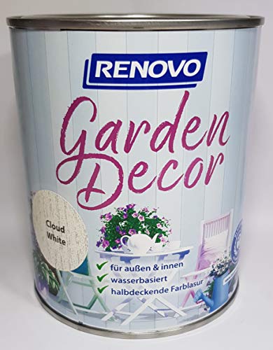 2,5 Liter RENOVO garden decor,"Cloud White" halbdeckende Lasur von Eigenmarke