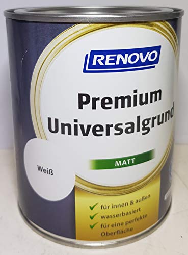 2.5 Liter RENOVO Premium Buntlack seidenmatt, Universalgrund Weiss von Eigenmarke