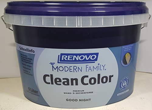 5 Liter RENOVO CleanColor, "Good Night", matt, Premium-Wand-und Deckenfarbe, modern family. von Eigenmarke