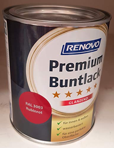 750 ml RENOVO Premium Buntlack glaenzend, 3003 rubinrot von Eigenmarke
