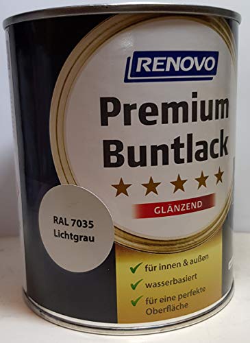 750 ml RENOVO Premium Buntlack glaenzend, 7035 lichtgrau von Eigenmarke