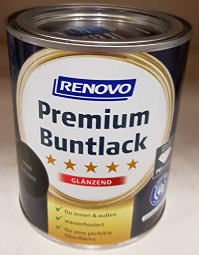 750 ml RENOVO Premium Buntlack glaenzend, 9900 schwarz von Eigenmarke