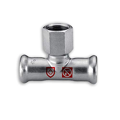 C-Stahl Pressfitting M Kontur - T-Stück (IG) - 22mm x DN 15 (1/2") x 22mm von Eigenmarke