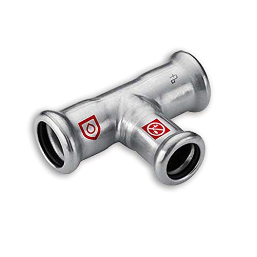 C-Stahl Pressfitting M Kontur - T-Stück (i/i/i) reduziert - 22 x 18 x 22mm von Eigenmarke