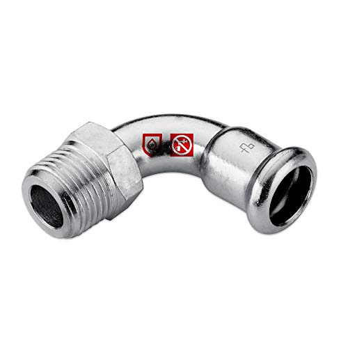 C-Stahl Pressfitting M Kontur - Übergangsbogen 90° (AG) - 15mm x DN 15 (1/2") von Eigenmarke