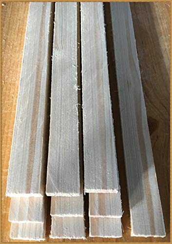Eigenmarke 10 Stück Stapelleisten Bastelholz Vierkantleisten Holzleisten Abdeckleisten (ca. 25x10 mm, Naturholz) von Eigenmarke