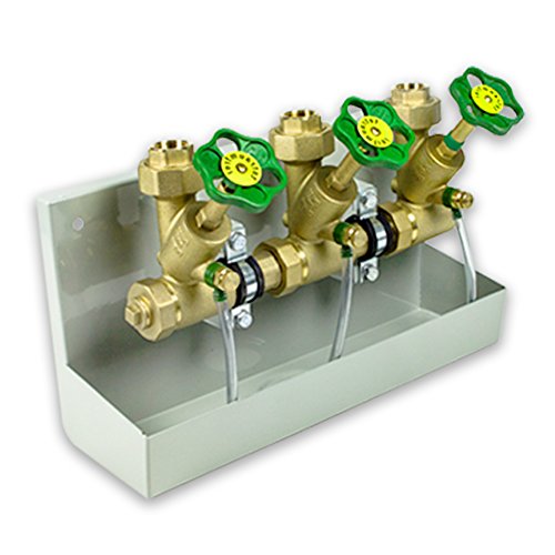 Kompakt-Wasserverteiler mit 6 Abgängen 1 1/2''AG [DN40] und Entleerungswanne von Eigenmarke