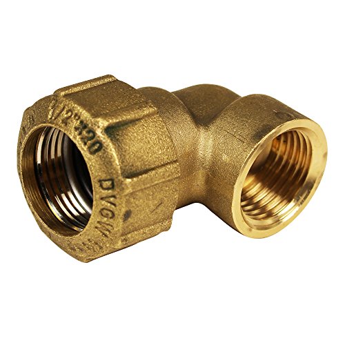 Messing Schraubfitting für PE-Rohr Winkel 90° mit IG 1/2'' x 20mm, schwere Ausführung mit DVGW Prüfzeichen von Eigenmarke