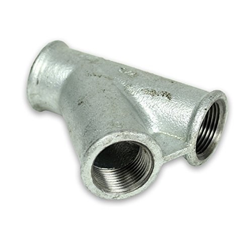 Temperguss Gewindefittings 45° T-Stück (IG - IG - IG) 1'' DVGW zertifiziert von Eigenmarke