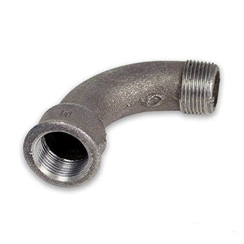 Temperguss schwarz Gewindefittings Bogen 90° (IG - AG) lang 1'' von Eigenmarke