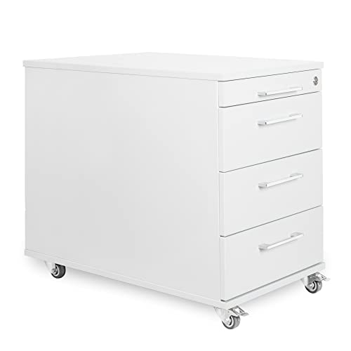 Büro Rollcontainer 80cm 3 Schubladen, 1 Materialauszug, abschließbar 65x43x80cm Weiß Büro Rollcontainer 80cm 3 Schubladen, 1 Materialauszug, abschließbar 65x43x80cm Weiß von Aigentlich
