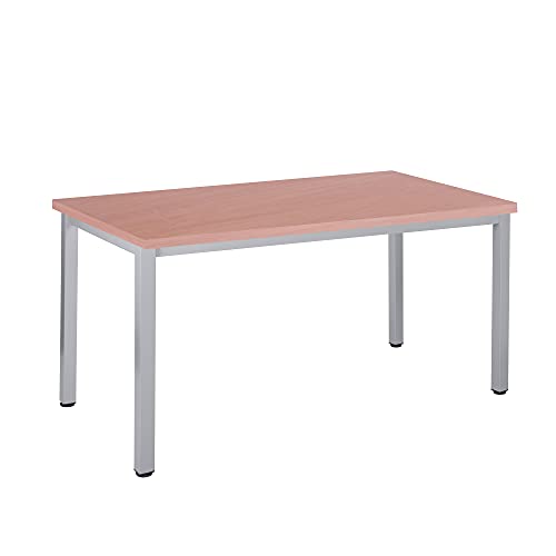 Bürotisch Schreibtisch Besprechungstisch graues Tischgestell quadratische Beine | PC-Tisch Arbeitstisch Konferenztisch Computertisch Homeoffice-Tisch Businesstisch (Buche, 180 x 80 x 77,5 cm) von Eigentlich