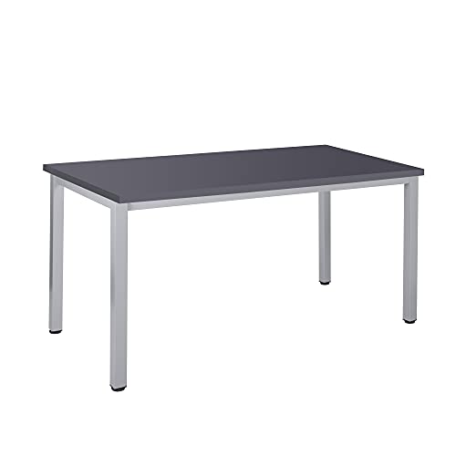 Bürotisch Schreibtisch Besprechungstisch graues Tischgestell quadratische Beine | PC-Tisch Arbeitstisch Konferenztisch Computertisch Homeoffice-Tisch Businesstisch Anthrazit, 120 x 60 x 77,5 cm von Eigentlich