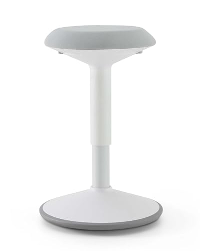 Eigentlich ergonomischer Pendelhocker weiß/grau, höhenverstellbar 54–79 cm, Bürohocker für dynamisches Arbeiten - Dein Schwinghocker für eine gesunde Körperhaltung von Eigentlich