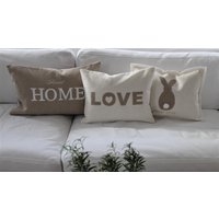 Kissen "Love", Laugh, You & Me, Home, Smile, Dream von EigentumderKoenigin