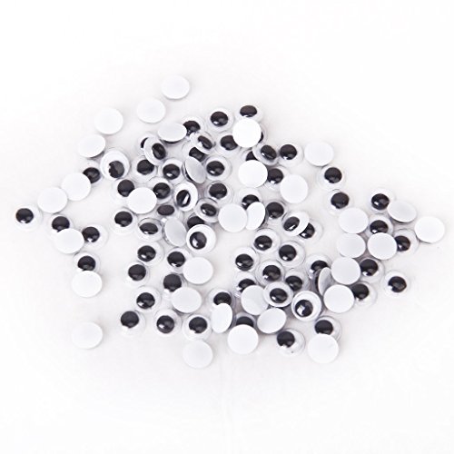 Eighosee 100 Stück runde bewegliche Wackelaugen zum Aufkleben, 10 mm von Eighosee