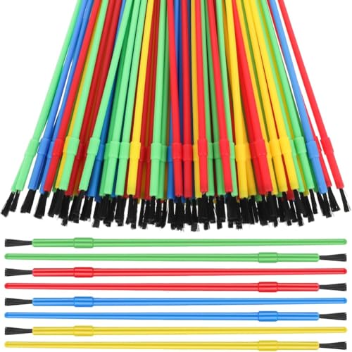 Eighosee 100-Teiliges Pinselset Aus Kunststoff, Großpackung mit Pinseln für Ölgemälde und Aquarelle, Unterrichtsbedarf für Kunst und von Eighosee