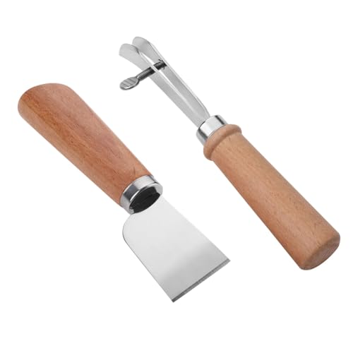 Eighosee 2-Teiliges DIY-Lederhandwerksset, Verstellbarer Lederkantenfalzer und Lederschneidemesser, Handgefertigte Lederschneidewerkzeuge von Eighosee