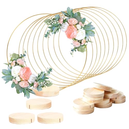 Eighosee 25 Stück 12 Große Blumen-Mittelstücke mit Ständer für Hochzeitsempfänge, DIY-Tischmittelstücke, Wandbehang-Bastelarbeiten von Eighosee