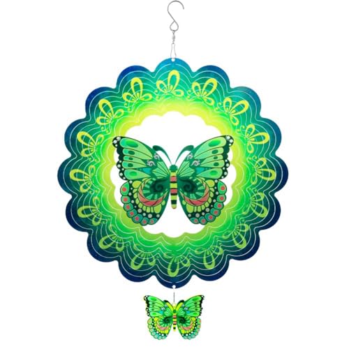 Eighosee 3D-Spirale für, Garten, Dekoration, Drehbare Hängende Windspiele, Heim-/Außendekoration, Einfache Installation, Einfach zu Verwenden. von Eighosee