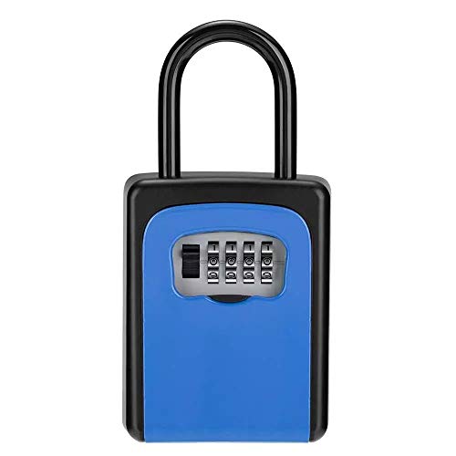 Eighosee 4-stellige Schlüsselbox Kombination Passwortbox mit Code für Schlüsselaufbewahrung Combo Türspind blau von Eighosee