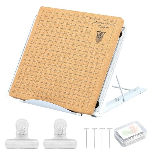 Eighosee 7x7 Makramee-Brett-Set, Makramee-Brett und Verstellbarer Metallhalter zum Flechten Von Kordeln und Armbändern Eighosee 7x7 Makramee-Brett-Set, Makramee-Brett und Verstellbarer Metallhalter zum Flechten Von Kordeln und Armbändern von Eighosee