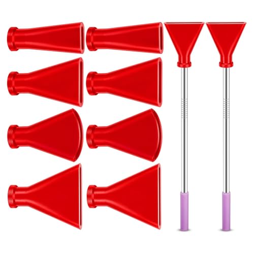 Eighosee 8 -Teilige Flüssigkeitskunstblüte Red Acrylgieße Lackkit mit Edelstahl -Strohhalmdüsen von Eighosee