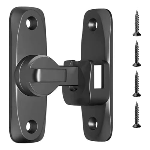 Eighosee 90/180-Grad-Schiebe- und Klappschloss für Scheunentore. Robuster Diebstahlschutzriegel Aus Zinklegierung. (Schwarz) von Eighosee