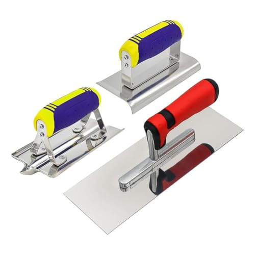 Eighosee Betonwerkzeug-Set 3-Teilig, Edelstahl mit Flachem, Zement-Kit, Mauerwerksbau-Handwerks-Set von Eighosee
