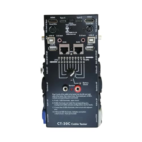 Eighosee CT-20C 16-In-1 Multifunktions-Audiokabeltester -Kompatibel XLR-Signalleitung Spezieller Elektronik-Kabeltester Eighosee CT-20C 16-In-1 Multifunktions-Audiokabeltester -Kompatibel XLR-Signalleitung Spezieller Elektronik-Kabeltester von Eighosee