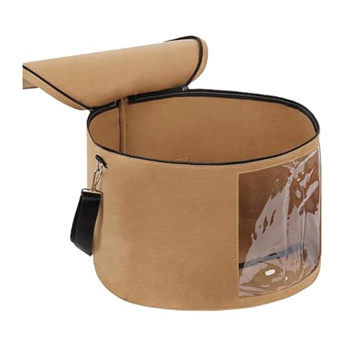 Eighosee Hut-Aufbewahrungsbox mit Deckel, Faltbare Hutbox Aus Filz, Hut-Organizer, Cowboyhut-Aufbewahrungsbox mit Transparentem Deckel von Eighosee