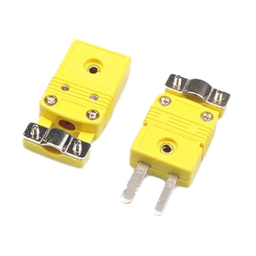 Eighosee K Männliche und Weibliche Steckdose mit Clip K-Typ Thermoelement Kleiner Gelber Stecker mit Halterung K-Typ Thermoelement Steckverbinder von Eighosee