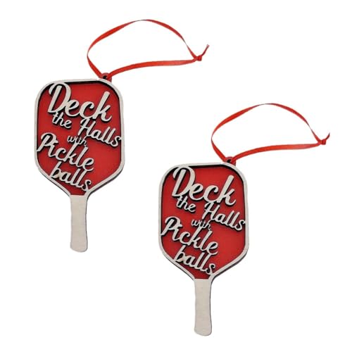 Eighosee Pickleball-Weihnachtsschmuck, „Deck The Hall mit Pickle Balls, Rotes Paddel, Weihnachtsbaum-Zubehör zum Aufhängen Eighosee Pickleball-Weihnachtsschmuck, „Deck The Hall mit Pickle Balls, Rotes Paddel, Weihnachtsbaum-Zubehör zum Aufhängen von Eighosee