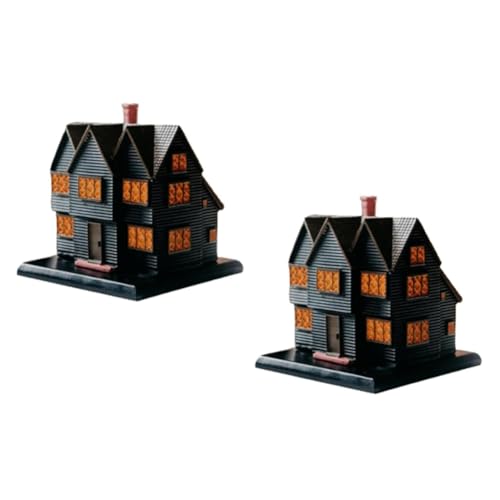 Eighosee Salems Hexenhaus Räuchergefäß Massachusetts Hexenhaus für Halloween Weihnachtsferien Ornament Räuchergefäß 2 Stück von Eighosee