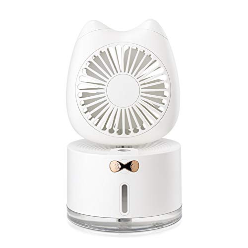 Eighosee USB-Mini-Luftbefeuchtungsventilator, buntes Licht, Büro in einem, multifunktionaler Schreibtischventilator von Eighosee